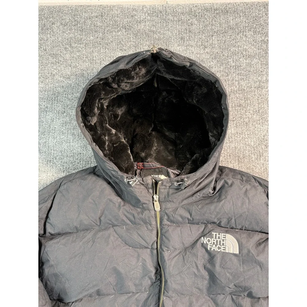 The North Face Mens Puffer Goose‎ Down 550 Jacket Mens XXL Black Hooded Full Zip